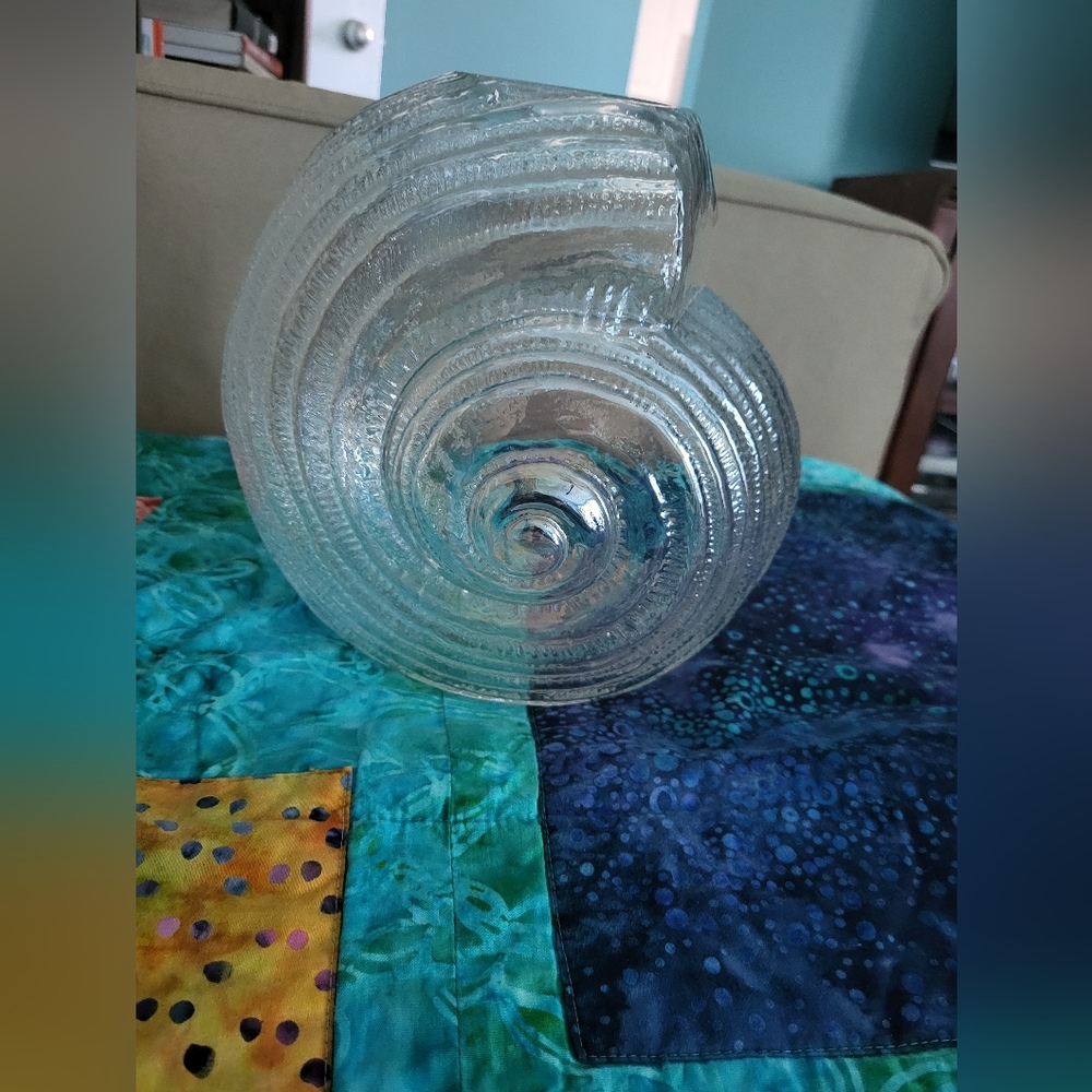 Elegant Glass Nautilus Shell Sculpture